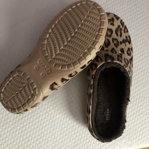Women's Cheetah Crocs Sz.9